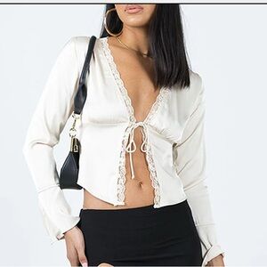 NWT Princess Polly Hunton Long Sleeve Top in Cream